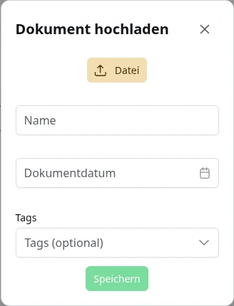 Ein Dokument hochladen.