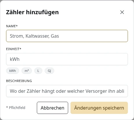 Einen Zähler hinzufügen.